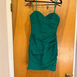 BCBGMaxAzria Corseted Green Mini Dress
